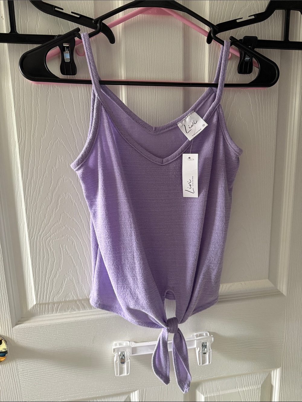 Olivia Rae Lilac Tie-Front V-Neck Tank